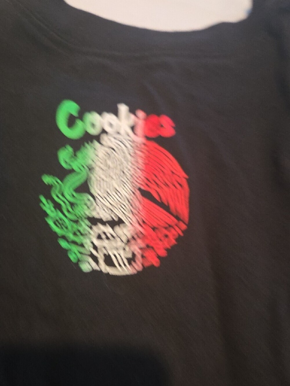 Cookies Black Long Sleeve Graphic Tee - Tricolor Eagle Design - Picture 10 of 11